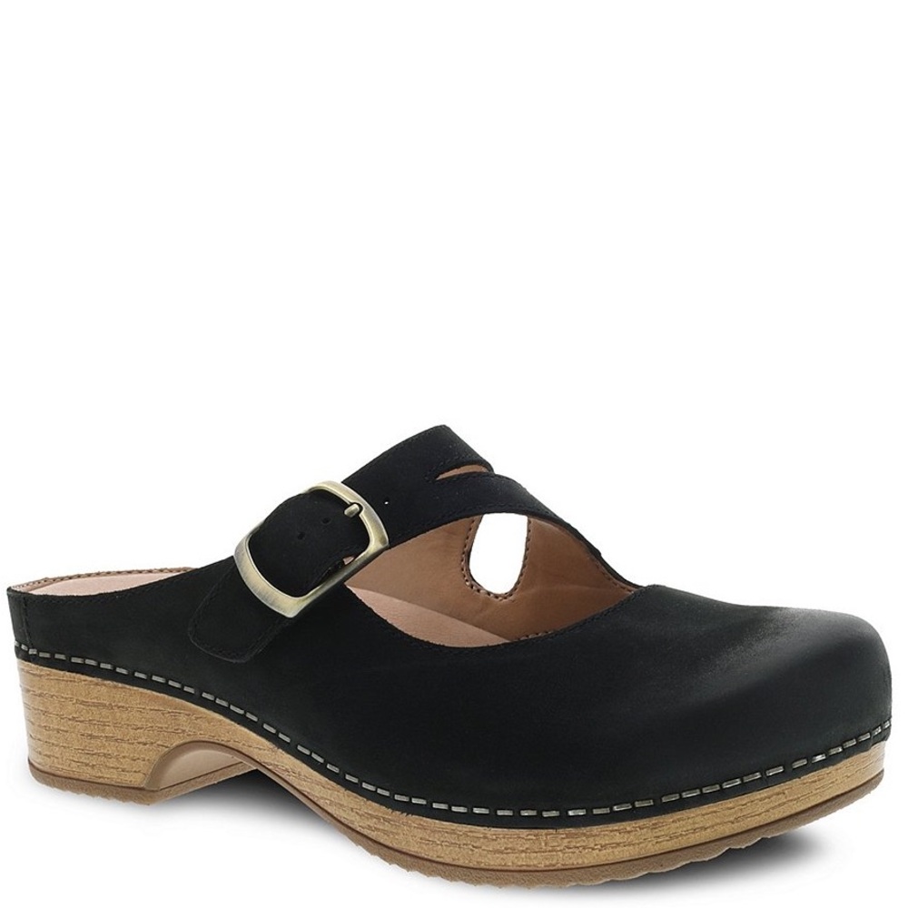 Dansko Britney Burnished Leather Mary Jane Clogs Sz 8